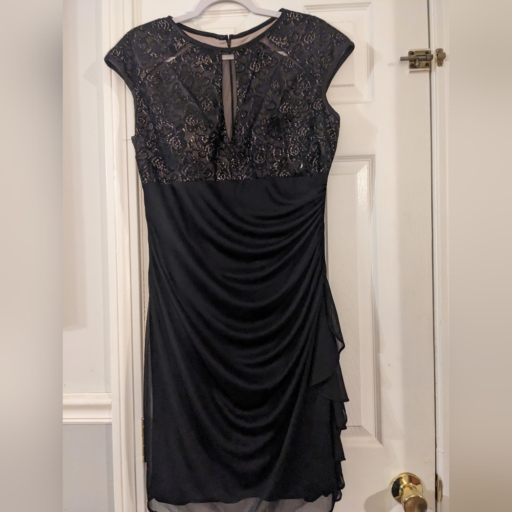 Betsy & Adam black knee length sheath dress. Size 16, worn once.